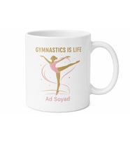 Gymnastics Is Life Temalı Jimnastik Kupası İngilizce Baskılı Hediye Çay Bardağı