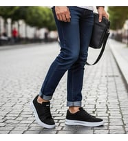 VOLİS M-26173 Siyah-Beyaz Günlük Erkek Sneaker Ayakkabı (Siyah-Haki-Gri)