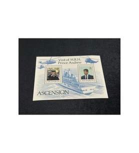 İngiltere Kraliyet ASCENSION ISLAND MINIATURE SHEET 1984 VISIT OF PRINCE ANDREW