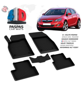 Opel Astra J HB 4D Araca Özel Havuzlu Kauçuk Paspas 2010 ve Üzeri (Karışık)