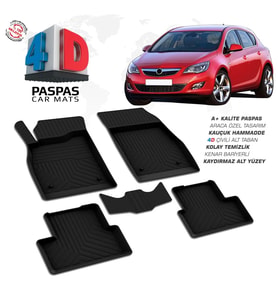 Opel Astra J HB 4D Araca Özel Havuzlu Kauçuk Paspas 2010 ve Üzeri