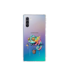 Samsung Galaxy Note 10 ile Uyumlu Splash Bukalemun Tasarımlı Şeffaf Silikon Kılıf
