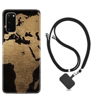Samsung A02S A03S A10 A12 A13 A21S A22 Kılıf Boyun Askılı Silikon Map Planet 1656