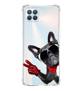 PrintiFy Oppo Reno 4 Lite Uyumlu Köpek 2 Baskılı Şeffaf Köşe Korumalı Antişok Kılıf