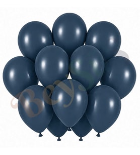 Fırtına Mavisi Renk Lateks Retro Balon (30 cm) - 12 Adet