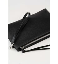 Kadın Bellis Simli Siyah Astarlı Suni Deri Bilek Askılı Portföy El Ve Clutch Çanta