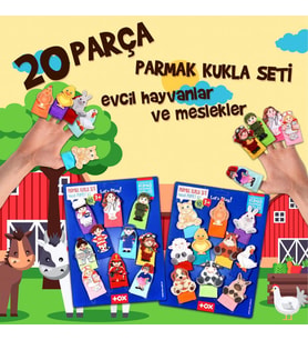 2 Set - 20 Parça Tox Evcil Hayvanlar ve Meslekler Parmak Kukla T772 T762