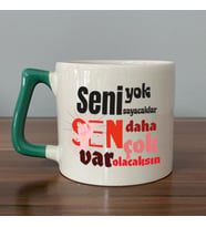Seni Yok Sayacaklar Baskılı Kadınlar Günü Yeşil Kulplu D Kupa