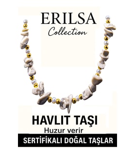 Sertifikalı Kırık Taşlı Model İnci - Havlit Taşı Kolye (Çok Renkli)