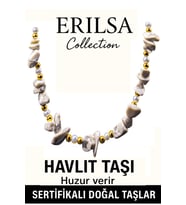 Sertifikalı Kırık Taşlı Model İnci - Havlit Taşı Kolye (Çok Renkli)