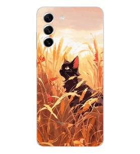 Samsung Galaxy S22 Uyumlu Doğa ve Kedi Tasarımlı Şeffaf Telefon Kılıfı