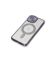 İphone 13 Kılıf Joke Simli Magneticsafe Kılıf - Derin Mor