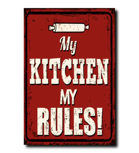 My Kitchen My Rules Vintage Retro Mdf Ahşap Poster