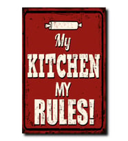 My Kitchen My Rules Vintage Retro Mdf Ahşap Poster