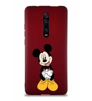 Xiaomi Redmi K20 Pro Soft Premier Kapak Mickey Mouse-A Tasarımlı Silikon Kılıf - Mürdüm (Şeffaf)