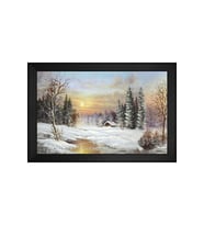 Manzara Temalı Kanvas Tablo 80 x 110 cm Siyah Çerçeve