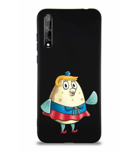 Huawei P Smart S Soft Premier Kapak Bayan Puff Tasarımlı Silikon Kılıf - Siyah (Şeffaf)