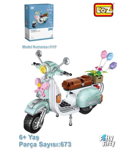LOZ Car Model Serisi/ Turkuaz Motor -LZ1117 (673 Parça) Oyuncak Yapım Seti