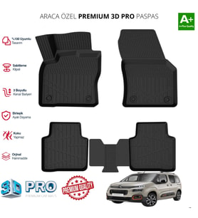 CİTROEN BERLİNGO ARACA ÖZEL 3D PASPAS 2019 2020 2021 2022 2023 2024