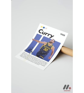 Curry Basketbol Posteri, Çerçevesiz Yüksek Kalite Duvar Afişi - Spor Severlere Hediye