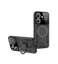 Durukar® Redmi 13C Kılıf Joy Lens Standlı Kapak - Siyah