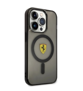 Apple iPhone 14 Pro Kılıf Ferrari M-safe Şarj Özellikli Yarı Transparan Dizayn Kapak