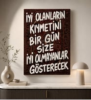 BK Gift Vintage Klasik Sanat Esprili Sözlü Dekoratif Kanvas Tablo - 34
