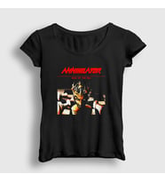 Presmono Kadın Siyah King Of The Kill Annihilator T-Shirt 465358tt