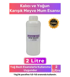 Özel Üretim Kalıcı Yoğun Yağ Bazlı Tüm Ürünlerle Kullanıma Uygun Karışık Meyve Mum Esansı 2 LT