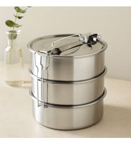 3 Katlı Çelik Sefer Tası 16 cm - Yemek Taşıma Kabı