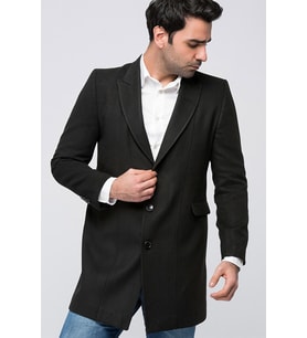 PLT8343 DEWBERRY ERKEK PALTO-SİYAH