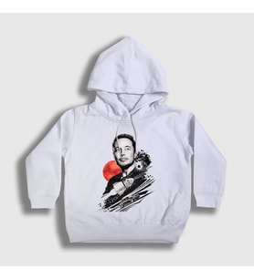 Presmono Unisex Çocuk Beyaz Genius Elon Musk Kapüşonlu Sweatshirt 333880tt