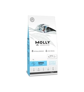 Molly Düşük Tahıllı Hipoalerjenik Tavuklu Kitten Yavru Kedi Maması 15 Kg (Mavi)