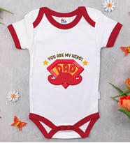 BK Kids You Are My Hero Tasarımlı Kırmızı Bebek Body Zıbın-1