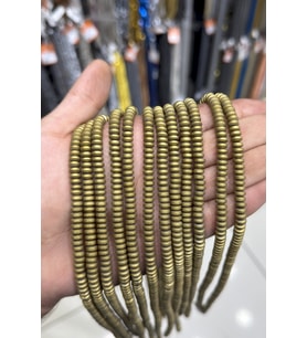 Hematit Taşı Rondela Kesim Mat Sarı 6x3mm Doğal Taş Dizi