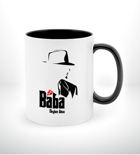 BK Gift Kişiye Özel Babalar Günü Hediyesi Baba Godfather Tasarımlı Siyah Beyaz Kupa Bardak-16