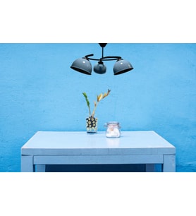 RİOLİGHT RETRO,RUSTİK,VİNTAGE SİYAH GÖVDE MAVİ BAŞLIK 3XE27 DUYLU METAL SARKIT AVİZE
