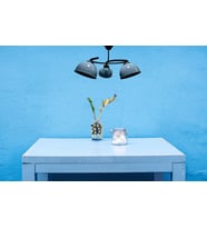 RİOLİGHT RETRO,RUSTİK,VİNTAGE SİYAH GÖVDE MAVİ BAŞLIK 3XE27 DUYLU METAL SARKIT AVİZE