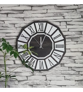 Kişiye Özel Dekoratif Ahşap Duvar Saati 50 cm