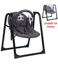Yogh Lucca Bebek Salıncağı ve Anakucağı Bebek Rahatlatıcı Salıncak Hamak Gri (Standart)