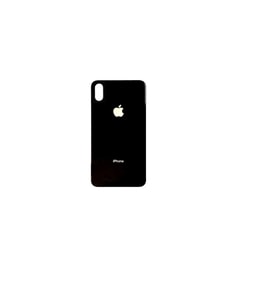 Uyumlu İphone X Arka Kapak Lazer Kesim ( Pil Kapağı )  Cam - - Siyah