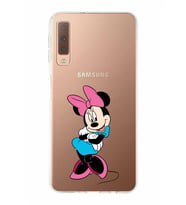 Samsung Galaxy A7 (2018)  Kapak Minnie Mouse Tasarımlı Şeffaf Silikon Kılıf