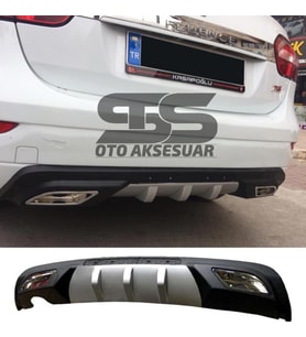 Renault Fluence Difüzör Arka Tampon Eki 2 Egzoz Çıkışlı Gri
