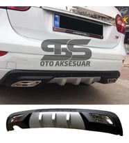Renault Fluence Difüzör Arka Tampon Eki 2 Egzoz Çıkışlı Gri
