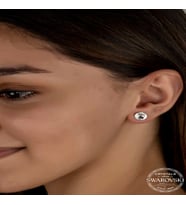 Swarovski Crystal Taşlı Gümüş Çivili Kadın Küpe