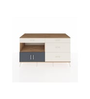 Kronos Konsol Tek Raflı 4 Çekmeceli 2 Kapaklı 176x59x99 Çam-Antrasit/Aytaşı