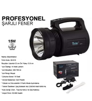 Watton Wt-018 Profesyonel Büyük Avcı Feneri (Siyah)