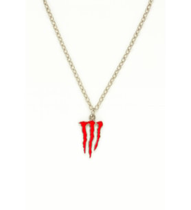 Kırmızı Monster Logo Unisex Kolye – Enerjik ve Modern Tasarım