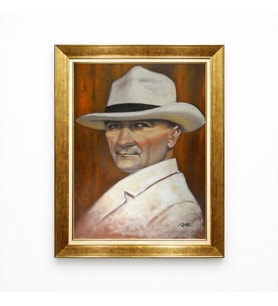 Tablore Beyaz Şapkalı Atatürk Modern Sanat Yağlı Boya Tablo