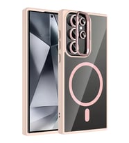 Northcity Joko Samsung Galaxy S23 Ultra Uyumlu Remim Lensli Magsafe Standlı Kapak - Pembe